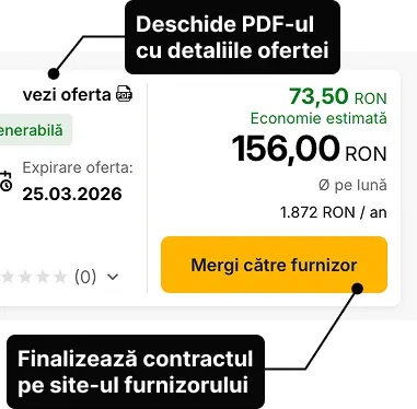 Buton acces furnizor pentru finalizarea comenzii